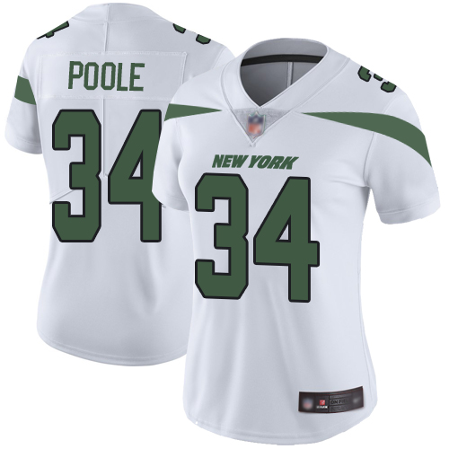 New York Jets Limited White Women Brian Poole Road Jersey NFL Football 34 Vapor Untouchable